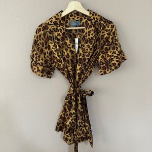 NWT Anthropologie Silky Wrap Romper | SIZE: XXS | Animal Print